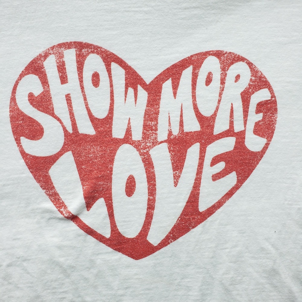 Universal Thread Show More Love Heart Burnout Tee Shirt White Hippy Retro XL